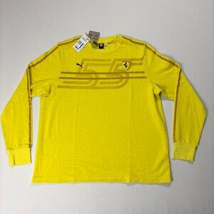 Puma Mens Sainz 55 Scuderia Ferrari Crewneck Sweatshirt Yellow Sz XL Racing NWT
